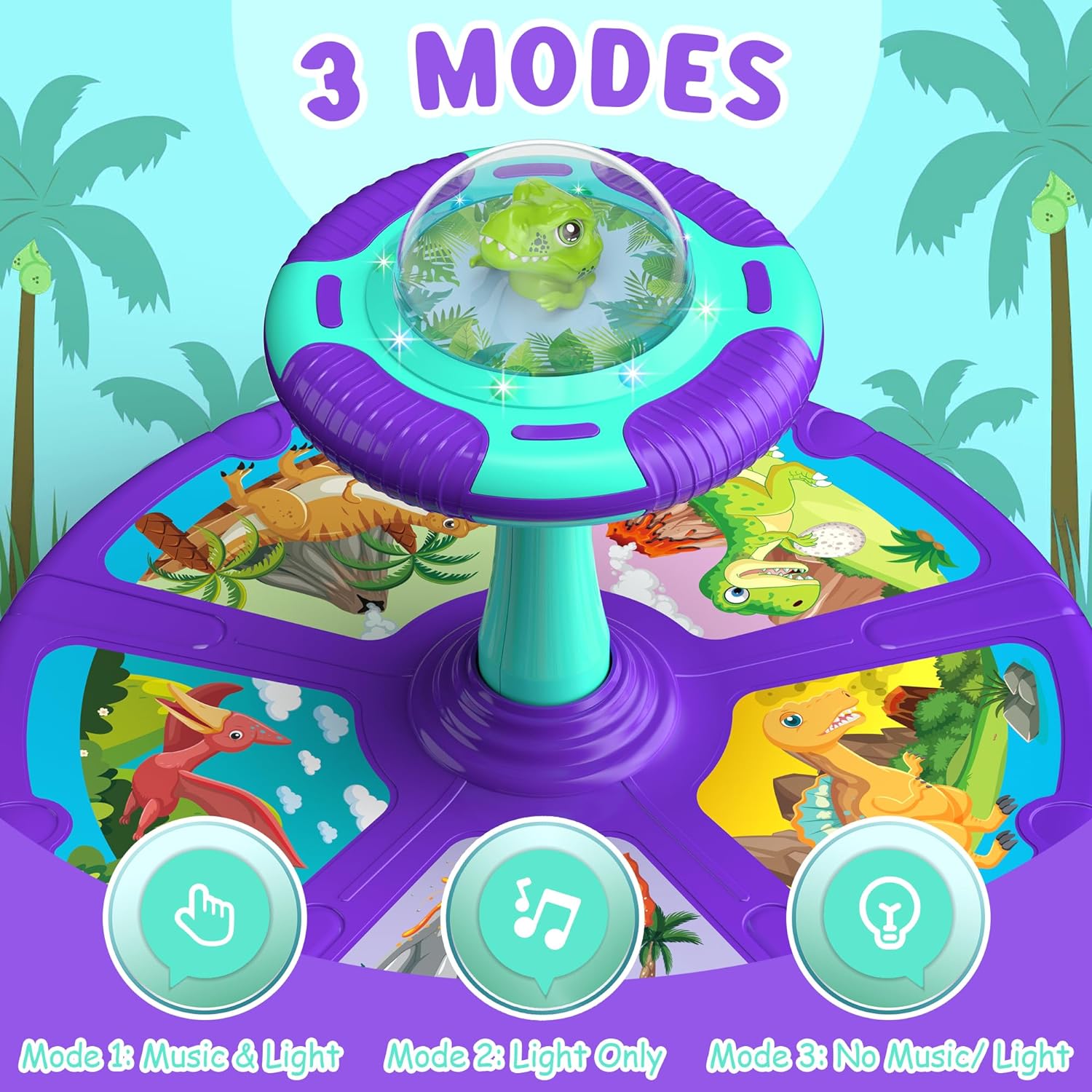 Dinosaur Sit and Spin Toddler Toys, 360° Spin Activity Toys with Music & LED Lights for Ages 1-3 Years Kids, Indoor Outdoor Early Development Toys & Birthday Gift for Boys Girls 18 Months + Dinosaur Sit and Spin Toddler Toys, 360° Spin Activity Toys with Music & LED Lights for Ages 1-3 Years Kids, Indoor Outdoor Early Development Toys & Birthday Gift for Boys Girls 18 Months +